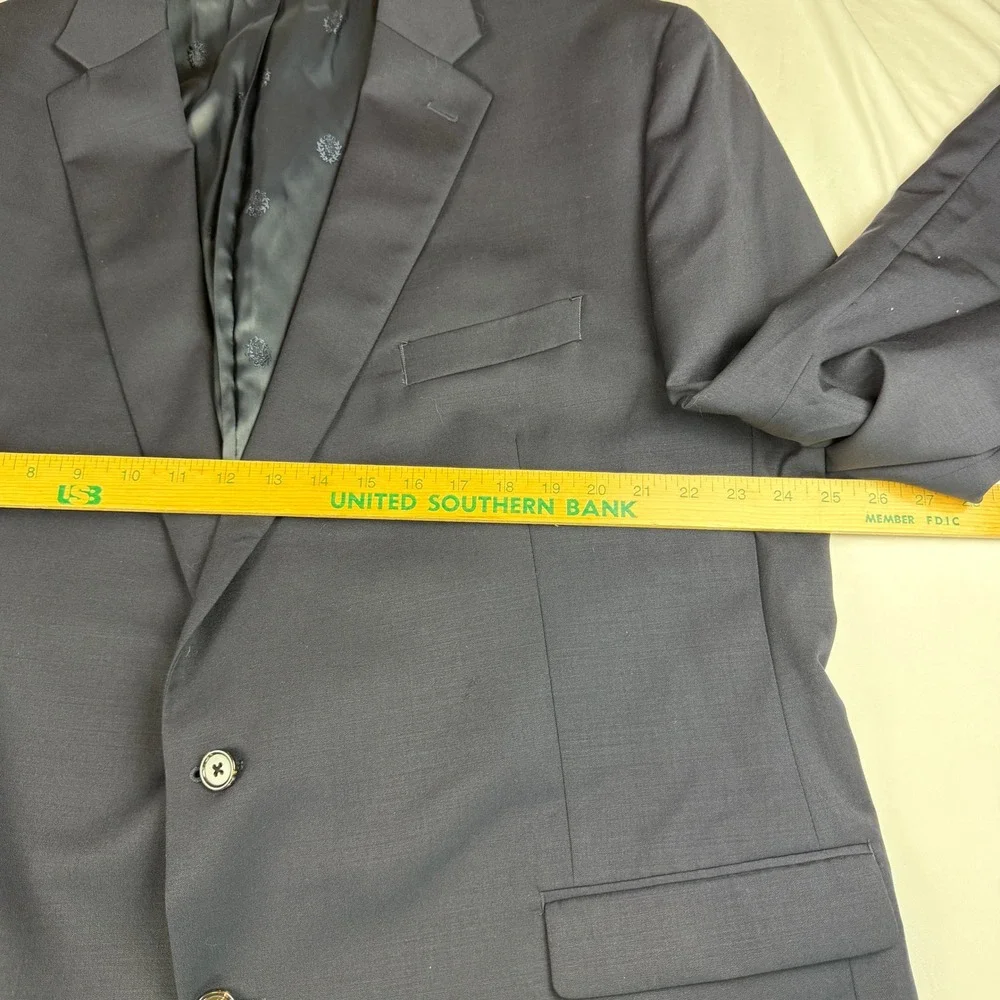 Lauren Ralph Lauren Mens 50L Navy Blue 100% Wool Natural Stretch Sport Coat